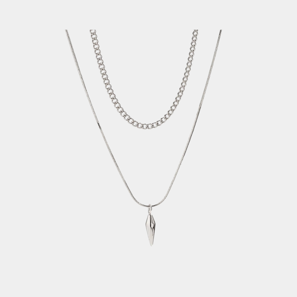 Aurion Pendant Necklace – Minimalist Silver Compass Necklace for Men