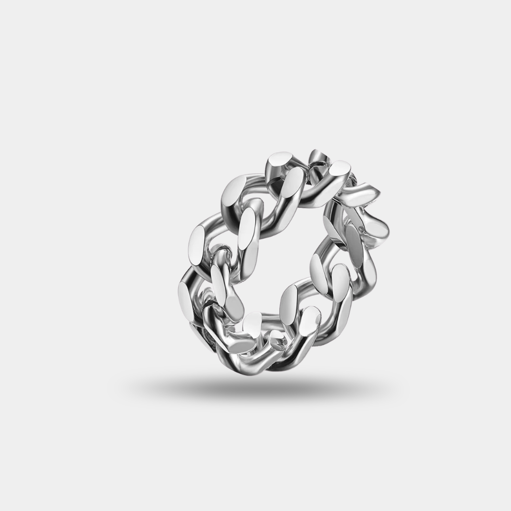 NEXOR Ring silver stainless steel chain ring for men