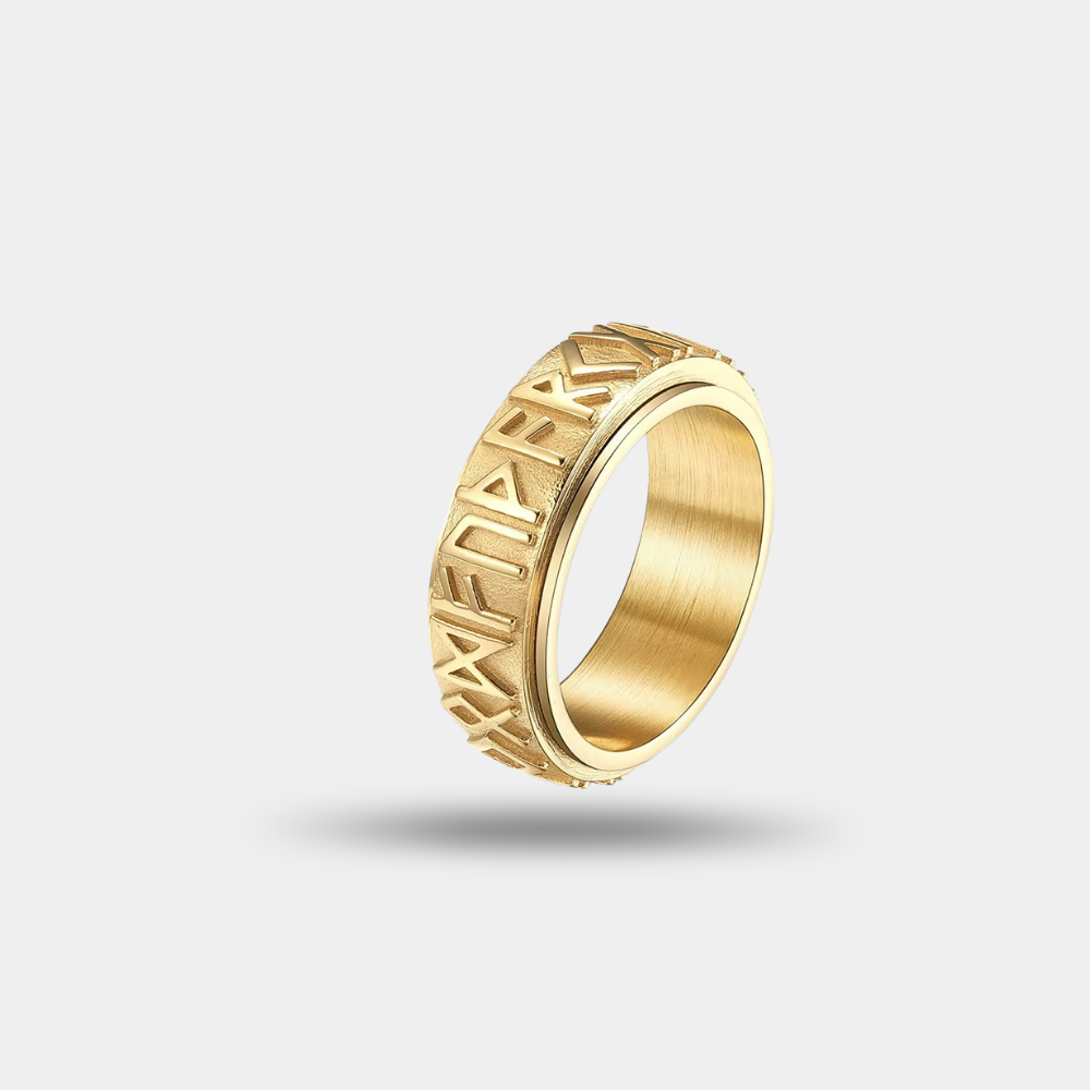 VALDRIN Ring gold stainless steel Norse spinner ring premium men's jewelry